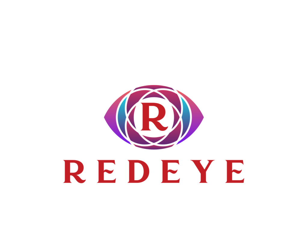 Redeye logo with stylized eye design.